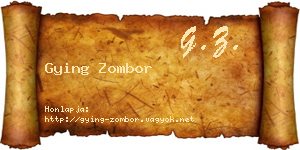 Gying Zombor névjegykártya